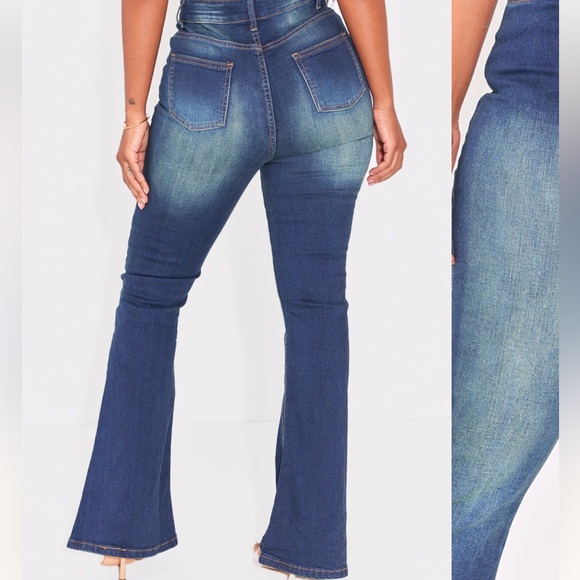 NWT Pretty Little Things Shape Vintage Skinny Flare Stretch jeans Size 8 Cotton - Picture 9 of 13